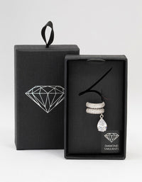 Silver Plated Cubic Zirconia Cuff Earrings 2-Pack - link has visual effect only