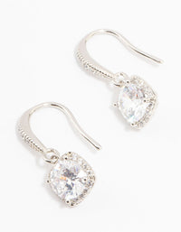 Silver Cubic Zirconia Square Drop Earrings - link has visual effect only