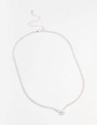 Silver Cubic Zirconia Butterfly Necklace - link has visual effect only