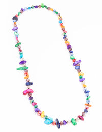 Gold Multicoloured Genuine Shell Necklace - link has visual effect only