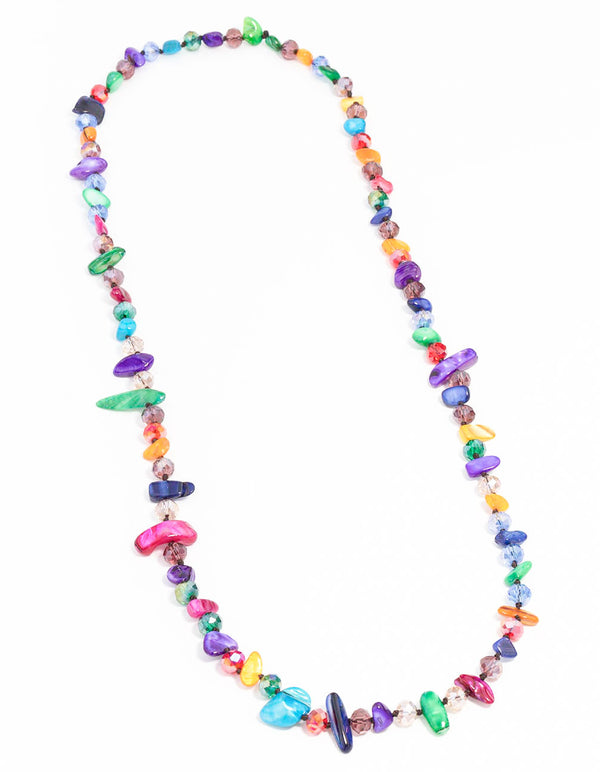 Gold Multicoloured Genuine Shell Necklace