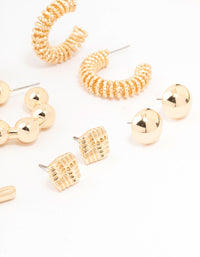 Gold Multi Stud & Hoop Earrings 6-Pack - link has visual effect only