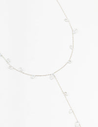 Silver Cubic Zirconia Vine Leaf Y-Necklace - link has visual effect only