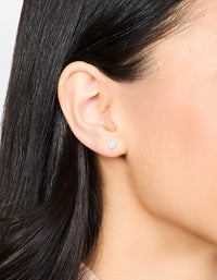 Waterproof Stainless Steel Cubic Zirconia Stud Earrings 5 MM - link has visual effect only