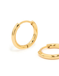 Waterproof Gold Plated Stainless Steel Core Clicker Earrings 14 MM - link has visual effect only