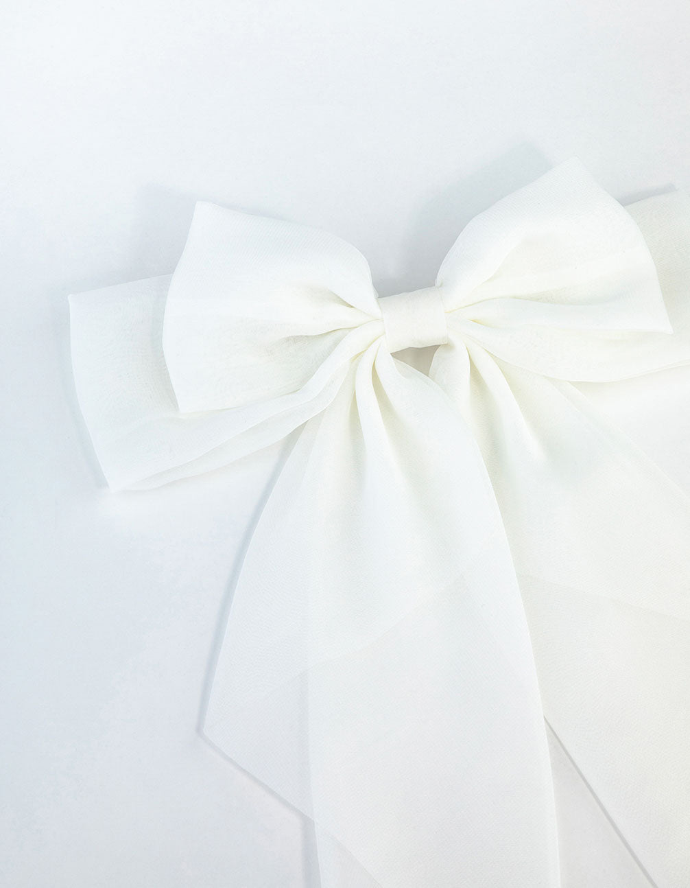 Opaque Draped Fabric Bow Clip