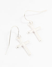 Silver Cross Drop Earrings - link has visual effect only