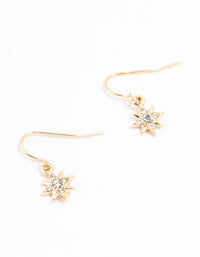 Gold Diamante 8 Point Star Earrings - link has visual effect only