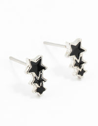 Silver Layered Triple Star Stud Earrings - link has visual effect only