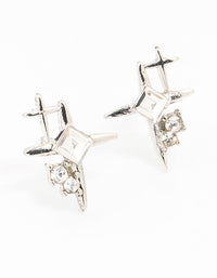 Silver Diamante Star Cluster Stud Earrings - link has visual effect only