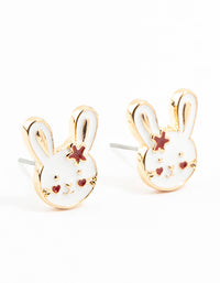Gold Bunny Head Stud Earrings - link has visual effect only