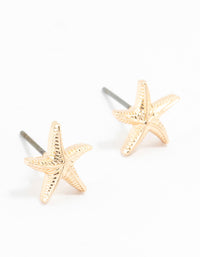 Gold Starfish Stud Earrings - link has visual effect only