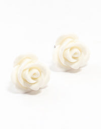 Coated Rose Stud Earrings - link has visual effect only