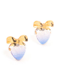 Plastic Bow Heart Stud Earrings - link has visual effect only