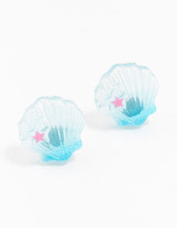 Plastic Star Clam Shell Stud Earrings - link has visual effect only