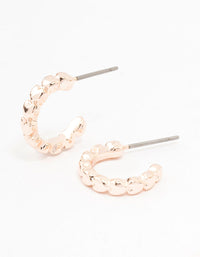 Rose Gold Solid Heart Huggie Earring - link has visual effect only