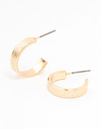 Gold Wide Foil Huggie Earrings - link has visual effect only
