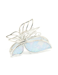 Silver Blue Butterfly Acrylic Claw Clip - link has visual effect only
