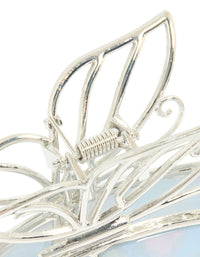 Silver Blue Butterfly Acrylic Claw Clip - link has visual effect only