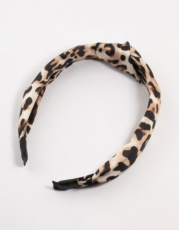 Leopard Print Knotted Fabric Headband