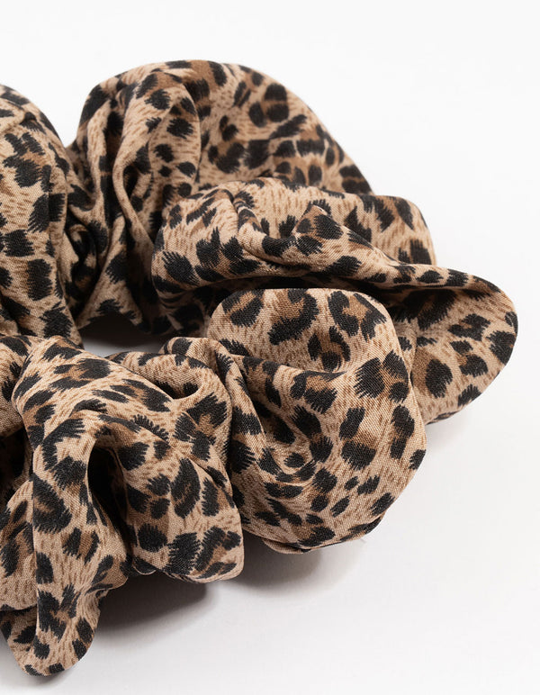 Large Fabric Leopard Print Scrunchie