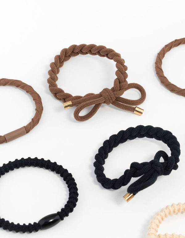 Neutral & Black Mixed Hair Tie Set