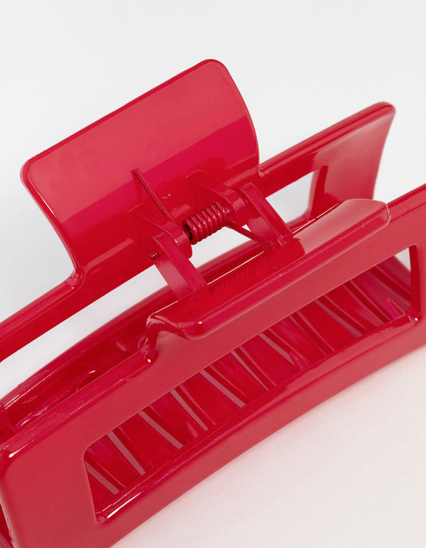 Red Large Shiny Coated Claw Clip