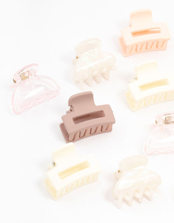Mini Blush & Ivory Hair Claw Clips 12-Pack