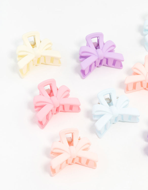 Mini Matte Bow Cut Out Hair Clips 10-Pack