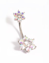 Titanium Double Daisy Belly Ring - link has visual effect only