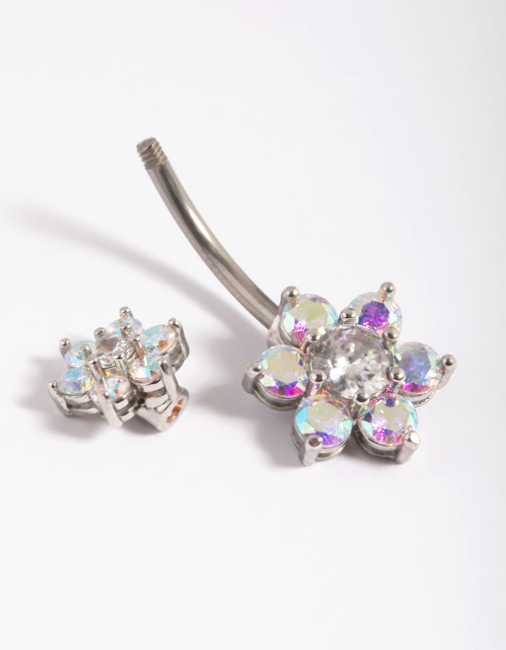 Titanium Double Daisy Belly Ring
