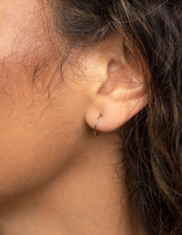Gold Plated Surgical Steel Fine  Sleeper Earrings 10MM - link has visual effect only