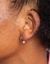 Surgical Steel Small Flower Hoop Earrings - link has visual effect only