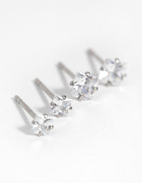 Surgical Steel Square Diamante Stud Earrings 2-Pack - link has visual effect only