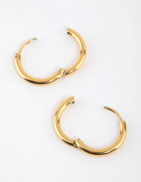 Gold Plated Surgical Steel Medium Polished Hoop Earrings - link has visual effect only