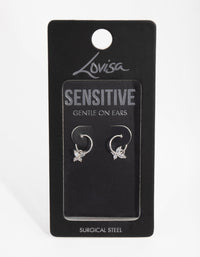 Fine Surgical Steel Sleeper Earrings 10MM - link has visual effect only