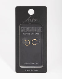 Gold Plated Surgical Steel Sleeper Earrings 8MM - link has visual effect only