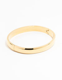 Waterproof Gold Plated Stainless Steel Classic Smooth Bangle - link has visual effect only