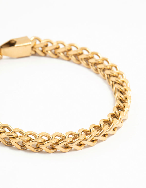 Waterproof  Gold Plated Stainless Steel Box Chain Bracelet
