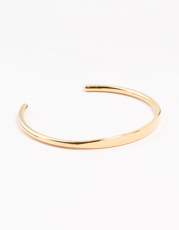 Waterproof Gold Plated Stainless Steel Slim Wrist Cuff