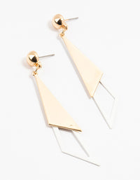 Gold Cutout Triangle Drop Earrings - link has visual effect only
