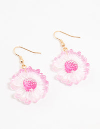 Pink Acrylic Bubble Daisy Drop Earrings - link has visual effect only