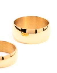 Waterproof Stainless Steel Stacking Rings 2-Pack - link has visual effect only