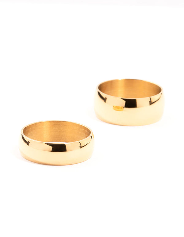 Waterproof Stainless Steel Stacking Rings 2-Pack