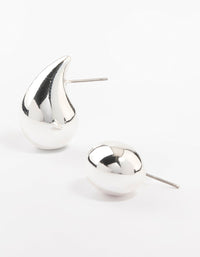 Silver Plated  Teardrop Stud Earrings - link has visual effect only