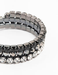 Black Silver Diamante Wrist Cuff - link has visual effect only