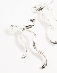 Silver Plated Bow Stud Earrings - link has visual effect only