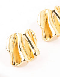 Gold Plated Mini Wave Fan Stud Earrings - link has visual effect only