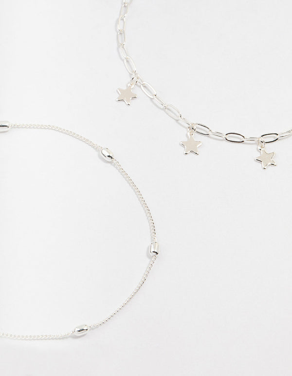 Mixed Chain Anklets 3-Pack