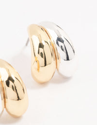 Mixed Metal Double Bubble Hoop Earrings - link has visual effect only